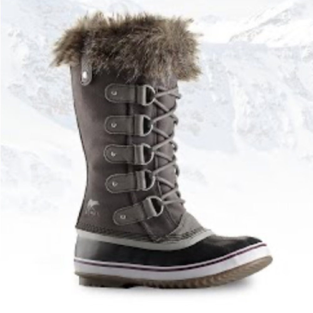 Sorel Joan of Arc Black Gray Winter Boots